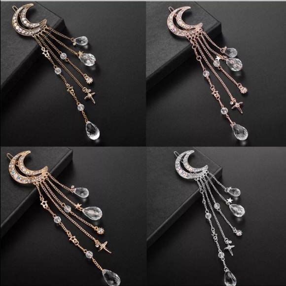 NWT Crystal Moon Hair Clip - Picture 3 of 3